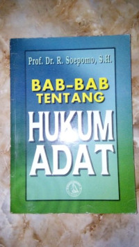 Bab-bab tentang hukum adat