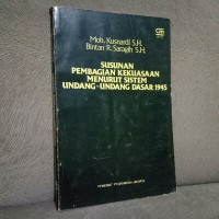 Susunan pembagian kekuasaan menurut sistem undang-undang dasar 1945